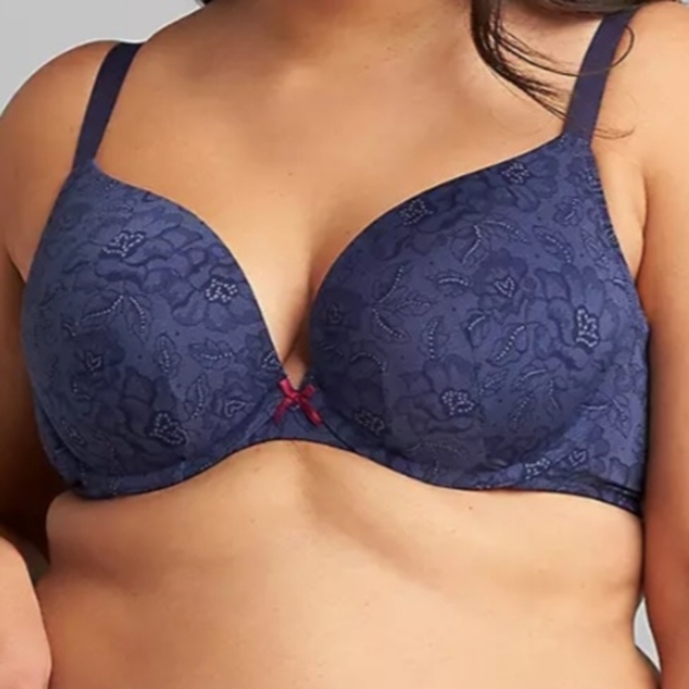 NWT Cacique So Light Navy Boost Plunge Bra Size 44DDD